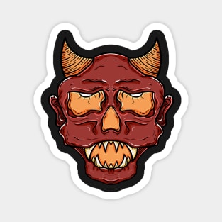 Red oni mask Magnet