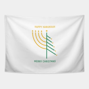 Merry Christmas, Happy Hanukkah card Tapestry