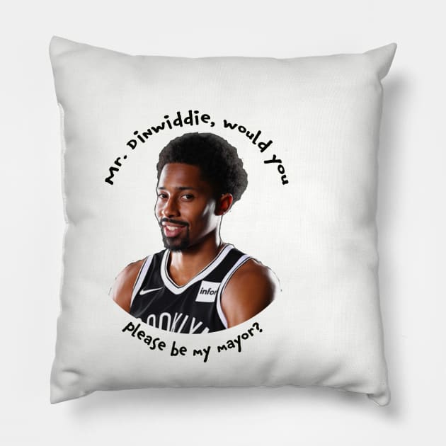 Mr. Dinwiddie Be My Mayor Pillow by The Charity Stripe