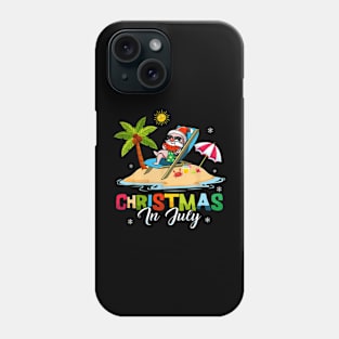 Christmas in July T-shirt Santa Claus Beach Watermelon Phone Case