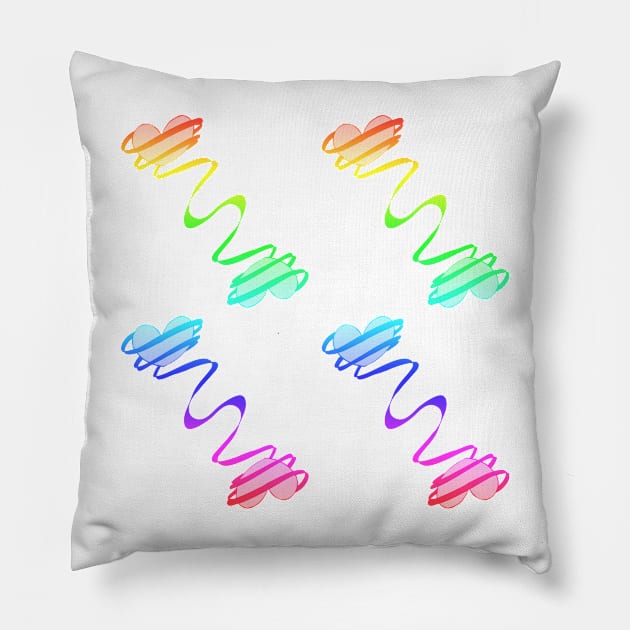 Rainbow Hearts With Ribbons Pillow by NeavesPhoto