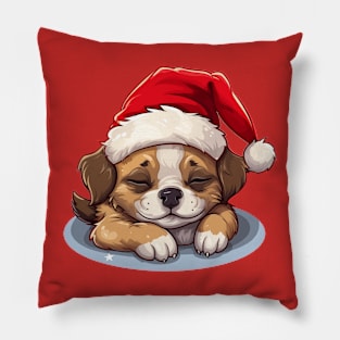 Cute Sleepy Xmas Doggo Pillow