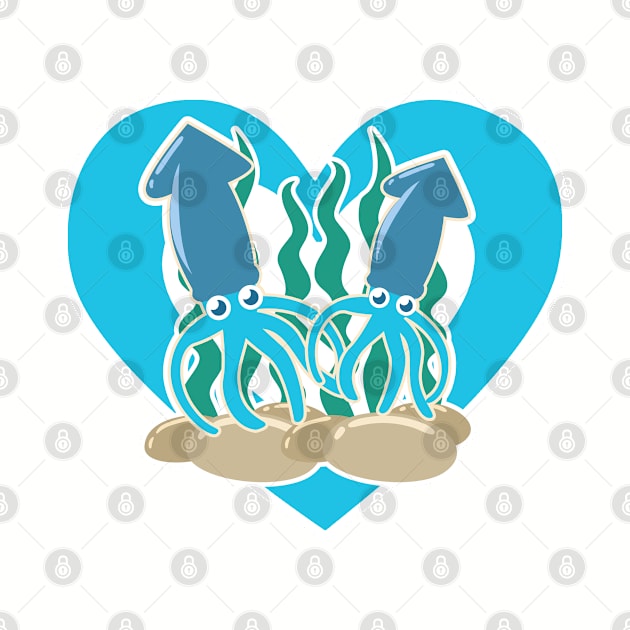 Cute Squid Heart for Squid Lovers by HeartsandFlags