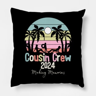 Cousin Crew 2024 Summer Vacation Beach Family Matching Retro Pillow