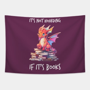 Hoarding Happiness: Cute Dragon on Books Tapestry