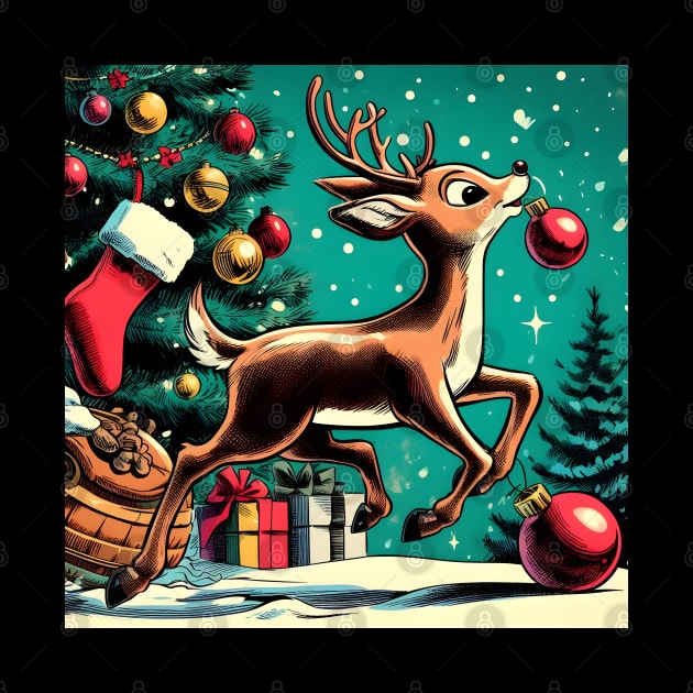 Illuminate the Holidays: Whimsical Rudolph the Red-Nosed Reindeer Art for Festive Christmas Prints and Joyful Decor! by insaneLEDP