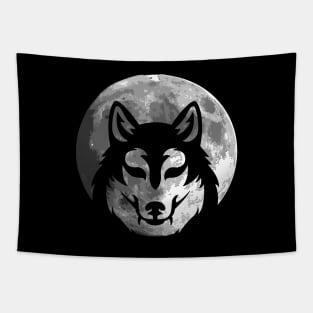 Wolf Silhouette on the moon gift for women and men Tapestry