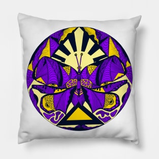 Purple Sunrise Abstract Butterfly Pillow
