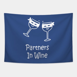 Partners In Wine White Pocket Tapestry