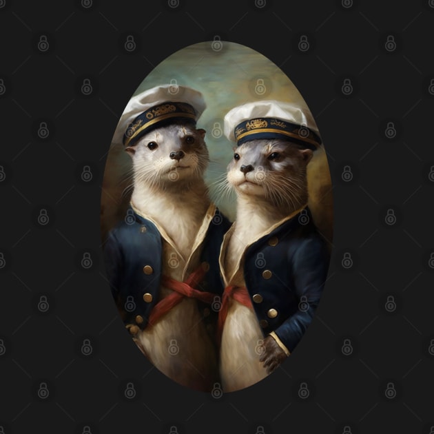 Otter Couple in Sailor Suits - LGBTQ+ Pride by YeCurisoityShoppe