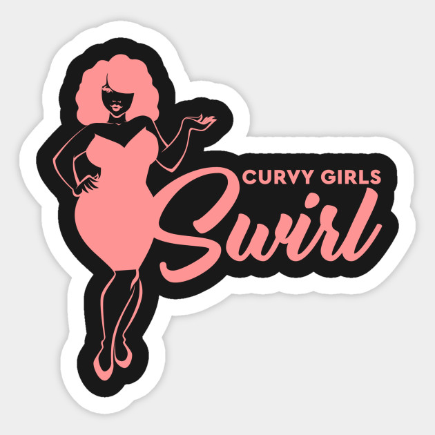 curvy girls swirl curvy girls sticker teepublic