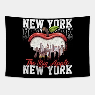 New York The Big Apple Cartoon Cityscape Tapestry