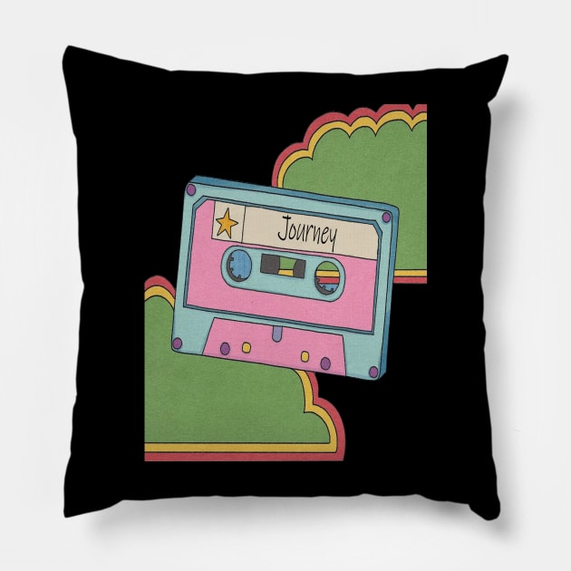 vintage cassette tape Journey Pillow by Little Foxnice