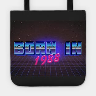 Born In 1988 ∆∆∆ VHS Retro Outrun Birthday Design Tote