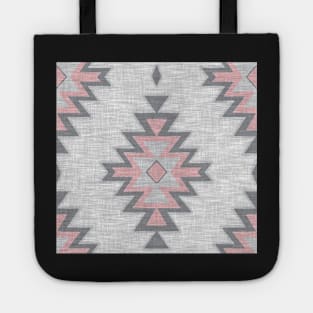 Pink and Grey Textured Kilim Tote