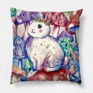 Mushroom Forest Bunny Pillow