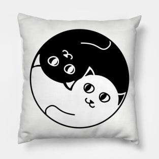 Yin and Yang Cats Pillow