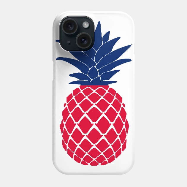 Pineapple 4th of July Celebration, Patriotic Red White Blue Phone Case by applebubble