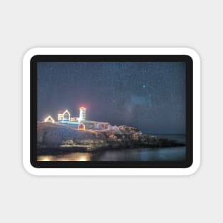 Starry Sky of the Nubble Light in York ME Cape Neddick Magnet