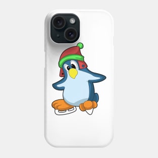 Penguin at Ice skating with Ice skates Phone Case