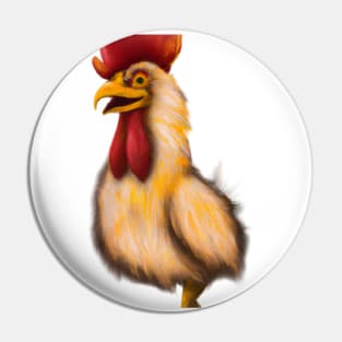 Cute Rooster Drawing Pin