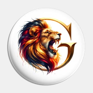 Lion and the letter G - Fantasy Pin