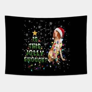 Is This Jolly Enough Santa Bracco Italiano Light Christmas Tapestry