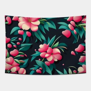 Pink cherry abstract artwork Tapestry