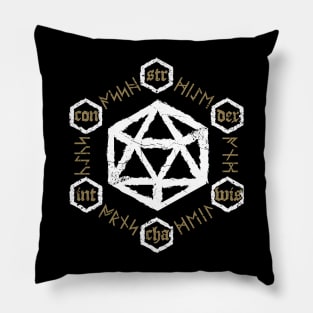 D20 Heavy Metal DnD Runes Pillow