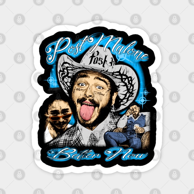 Post malone vintage 80s bootleg design Magnet by BVNKGRAPHICS