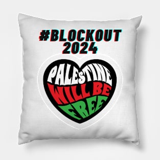 #blockout2024 blockout free palestine all eyes on rafa Pillow