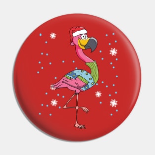 Pink Flamingo Christmas Pin