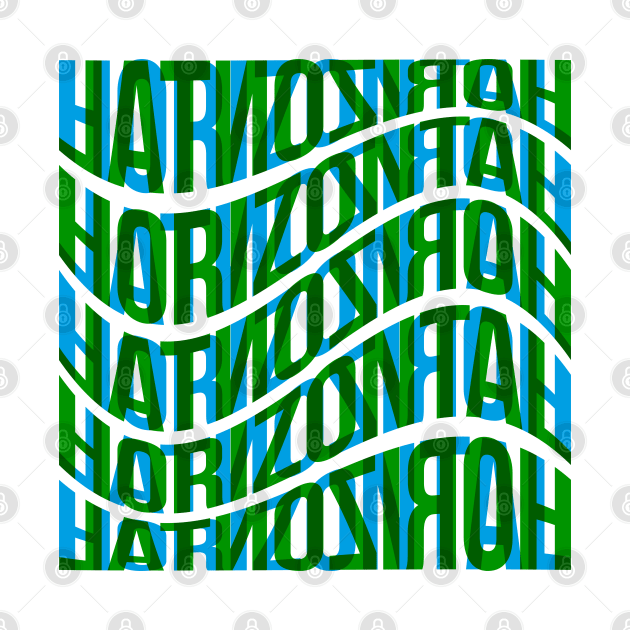 Horizontal Waves Typography (Blue Green) by John Uttley