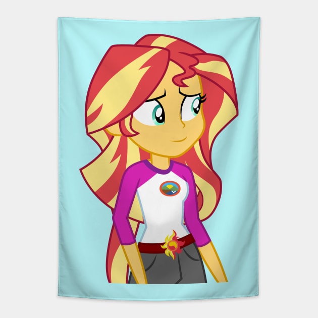 Sly Smile Sunset Shimmer Tapestry by CloudyGlow