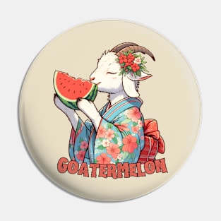 Watermelon goat Pin