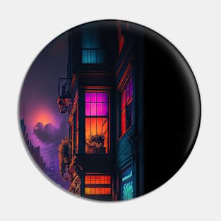 Cyberpunk Amsterdam Streets Pin