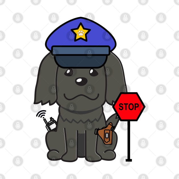 Funny Black Dog Policeman by Pet Station