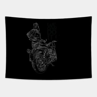 WE CAN DO IT ! WOMAN RIDER BIKER PROUD GIRL Tapestry