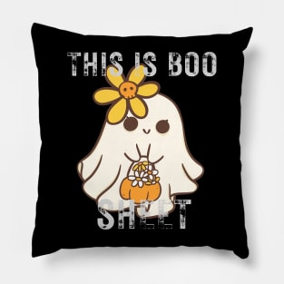 This Is Boo Sheet Ghost Retro Halloween Costume Pillow