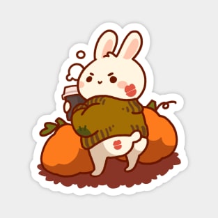 Cheeky Butt Bunny Cozy Fall Pumpkin Patch Magnet