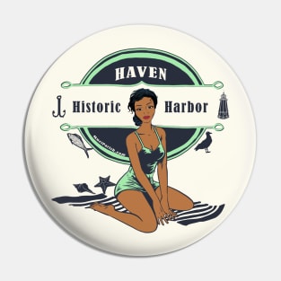 Historic Harbor Pin Up Black Woman Pin