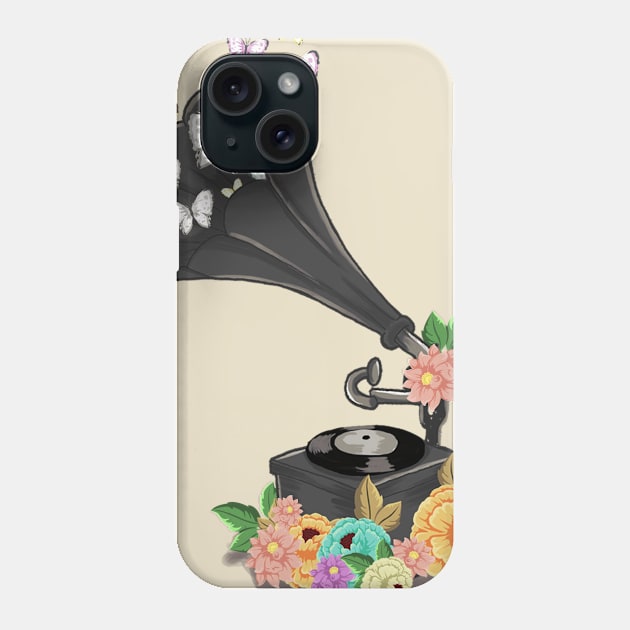 Gramophone Bloom Phone Case by janrybautista