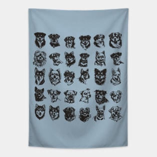 Hand drawn dogs pattern Tapestry