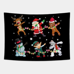 Funny Dabbing Santa and Friends TShirt Christmas Gift Tapestry