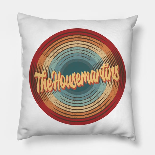 The Housemartins Vintage Circle Pillow by musiconspiracy