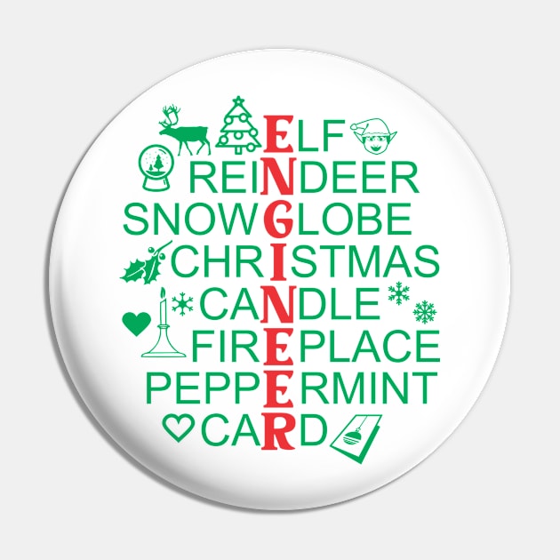 Engineer Christmas Present 3 - Xmas Gift Pin by Vector-Artist