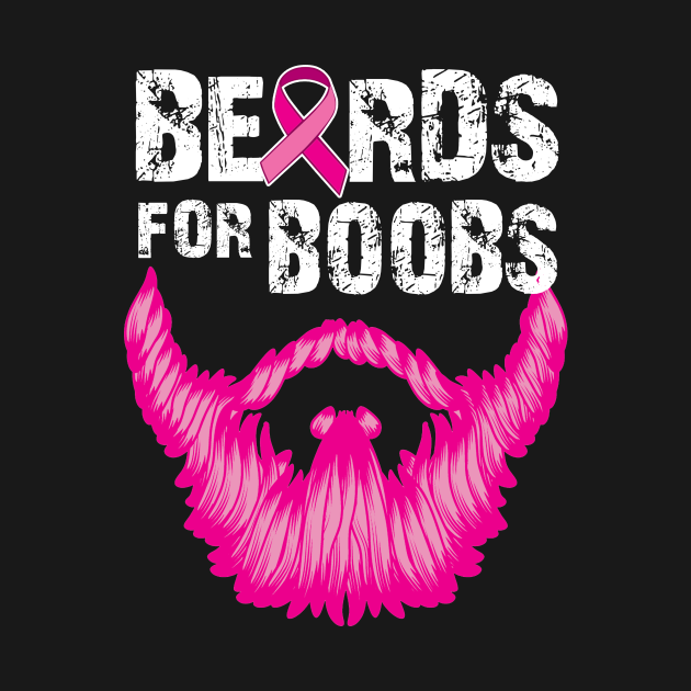 Disover Men Beards For Boobs Breast Cancer Awareness - Breast Cancer Awareness - T-Shirt