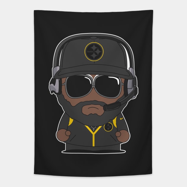 Token Mike Tomlin Tapestry by Carl Cordes