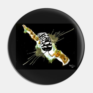 Armadillidium Maculatum "Zebra" Isopod Digitally Edited Watercolor Pin