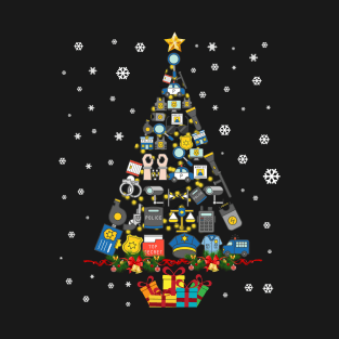 Funny Merry Christmas Police Christmas Tree T-Shirt